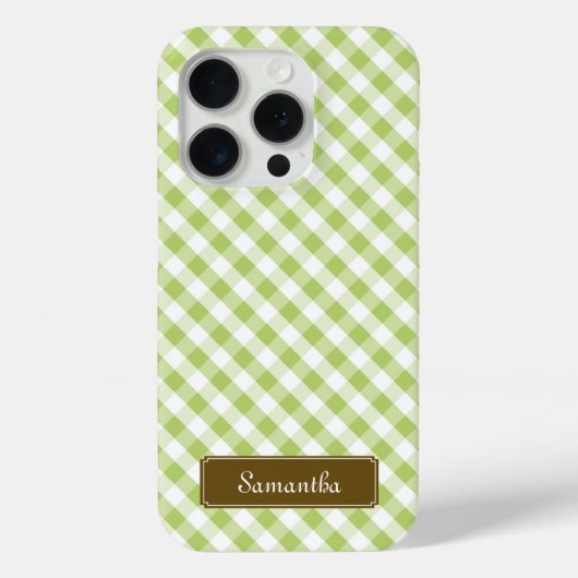 Niedlich Pastel Green Gingham Pattern Case-Mate iPhone Hülle (Rückseite)