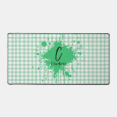 Niedlich Pastel Green Gingham Pattern Desk Mat Schreibtischunterlage (Vorderseite)