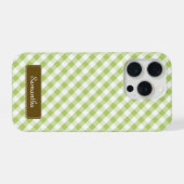 Niedlich Pastel Green Gingham Pattern iPhone Hülle (Rückseite (Horizontal))