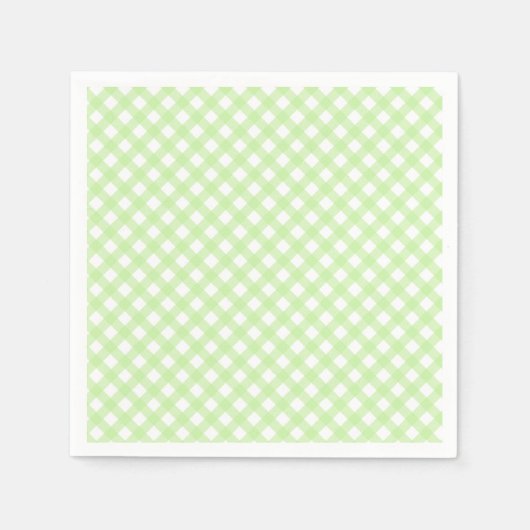 Niedlich Pastel Green Gingham Pattern Napkins Serviette (Vorderseite)