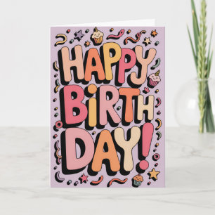 Niedlich Pastel Happy Birthday Karte
