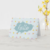 Niedlich Pastel Hello Karte (Gelbe Blume)
