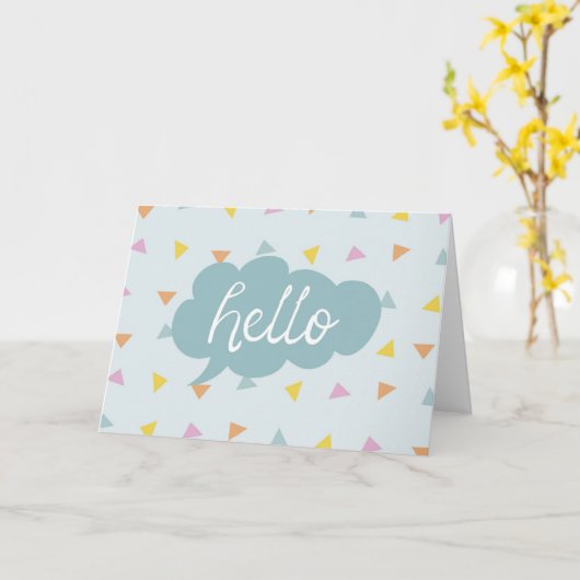 Niedlich Pastel Hello Karte (Gelbe Blume)