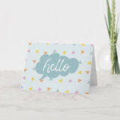 Niedlich Pastel Hello Karte (Vorderseite)