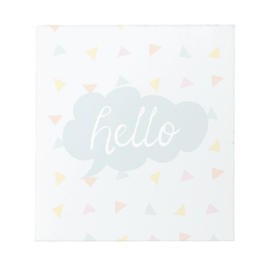 Niedlich Pastel Hello Notizblock (Vorderseite)