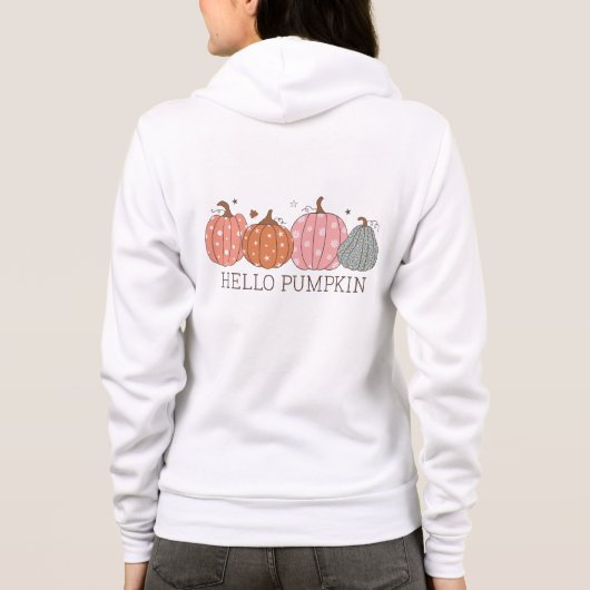 Niedlich Pastel Hello Pumpkin Full Zip Hoodie (Rückseite)