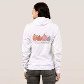 Niedlich Pastel Hello Pumpkin Full Zip Hoodie (Schwarz voll)