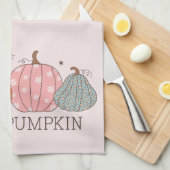 Niedlich Pastel Hello Pumpkin Geschirrtuch (Viertel Falte)