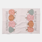 Niedlich Pastel Hello Pumpkin Geschirrtuch (Horizontal)