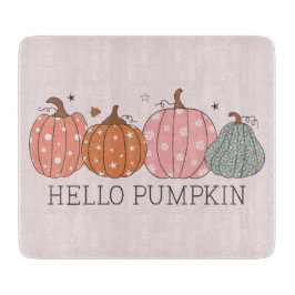 Niedlich Pastel Hello Pumpkin Glass Schneidebrett
