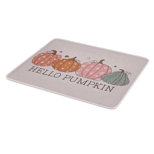 Niedlich Pastel Hello Pumpkin Glass Schneidebrett (Ecke)