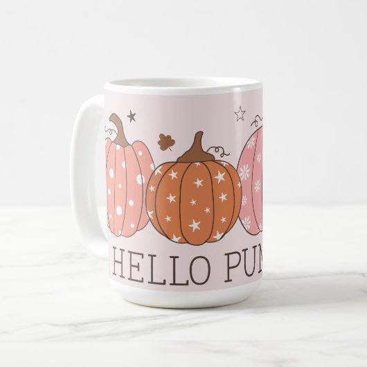 Niedlich Pastel Hello Pumpkin Kaffeetasse (Vorderseite Links)