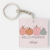 Niedlich Pastel Hello Pumpkin Personalisiert Schlüsselanhänger (Vorderseite)