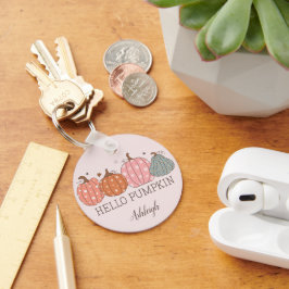 Niedlich Pastel Hello Pumpkin Personalisiert Schlüsselanhänger