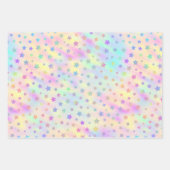 Niedlich, pastel, Holografisches Herz, Stern und P Geschenkpapier Set (Vorderseite 3)