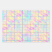 Niedlich, pastel, Holografisches Herz, Stern und P Geschenkpapier Set (Vorderseite 2)