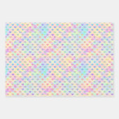 Niedlich, pastel, Holografisches Herz, Stern und P Geschenkpapier Set (Vorderseite)