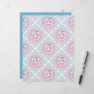 Niedlich Pastel Kawaii Bunny Dot Mandala Diamond T