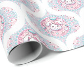 Niedlich Pastel Kawaii Bunny Dot Mandala Retro Oge Geschenkpapier (Rolleneckpunkt)