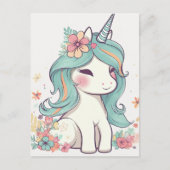 Niedlich Pastel Kawaii Unicorn Postkarte (Vorderseite)