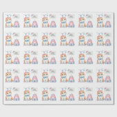 Niedlich Pastel Kitten Geburtstagskuchen - Geburts Geschenkpapier (Flach)