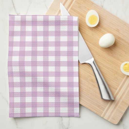 Niedlich Pastel Lila Gingham Geschirrtuch (Viertel Falte)