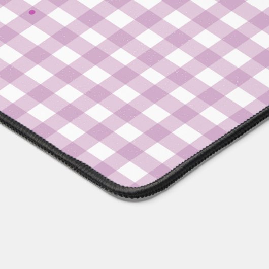 Niedlich Pastel Lila Gingham Pattern Desk Mat Schreibtischunterlage (Ecke)