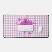 Niedlich Pastel Lila Gingham Pattern Desk Mat Schreibtischunterlage (Tastatur & Maus)