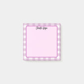 Niedlich Pastel Lila Gingham Pattern Notes Post-it Klebezettel (Vorderseite)