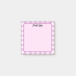 Niedlich Pastel Lila Gingham Pattern Notes Post-it Klebezettel