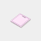 Niedlich Pastel Lila Gingham Pattern Notes Post-it Klebezettel (angewinkelt)