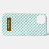Niedlich Pastel Mint Gingham Pattern Case-Mate iPhone Hülle (Rückseite (Horizontal))