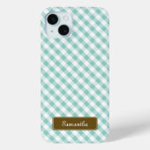 Niedlich Pastel Mint Gingham Pattern Case-Mate iPhone Hülle (Rückseite)