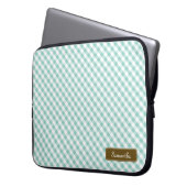 Niedlich Pastel Mint Gingham Pattern Laptopschutzhülle (Vorderseite Links)