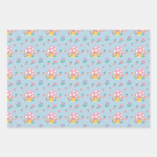 Niedlich Pastel Mushroom Geschenkpapier Set (Vorderseite 3)