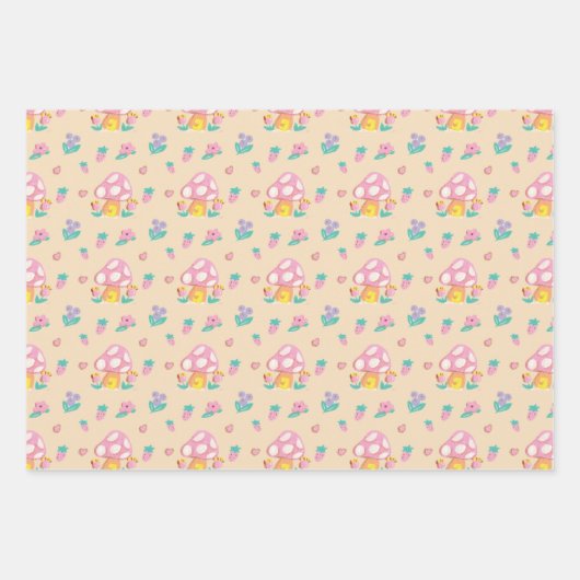 Niedlich Pastel Mushroom Geschenkpapier Set (Vorderseite 2)