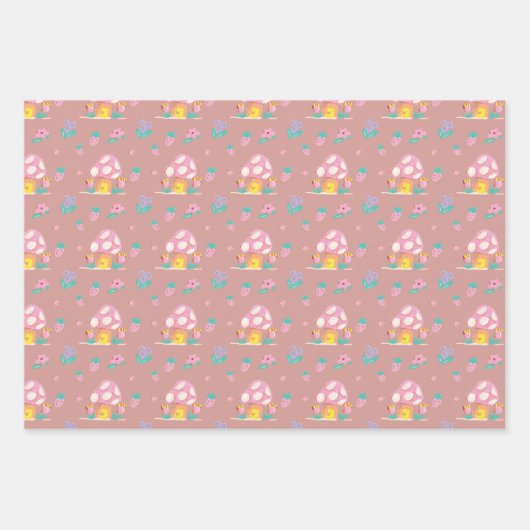 Niedlich Pastel Mushroom Geschenkpapier Set (Vorderseite)