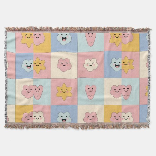 Niedlich Pastel Patchwork Blanket Decke (Vorderseite)