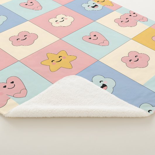 Niedlich Pastel Patchwork Blanket Sherpadecke (3/4)