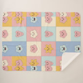 Niedlich Pastel Patchwork Blanket Sherpadecke (Vorderseite (Horizontal))