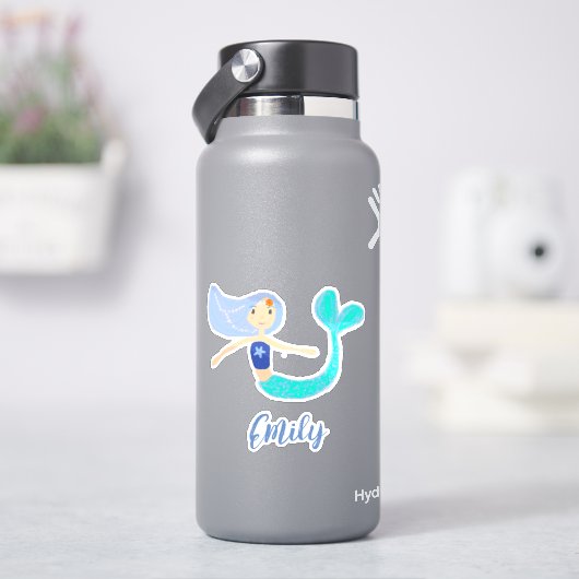 Niedlich Pastel Periwinkle Mermaid Princess Aufkleber (HydroFlask)