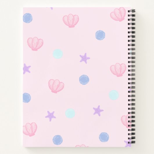 Niedlich Pastel Periwinkle Mermaid Princess Notizblock (Rückseite)