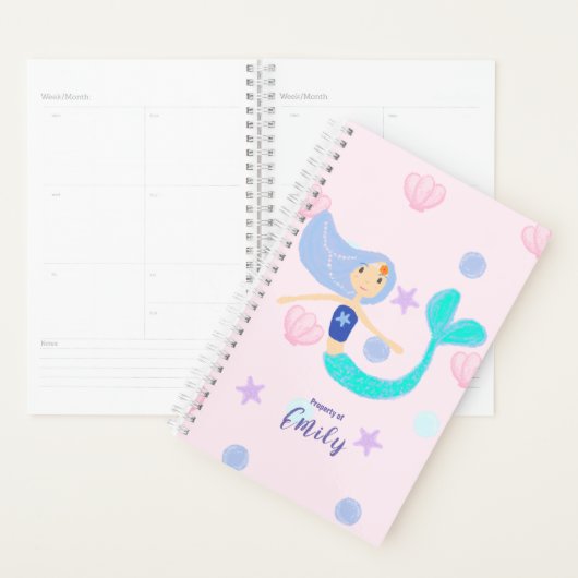 Niedlich Pastel Periwinkle Mermaid Princess Planer (Anzeige)