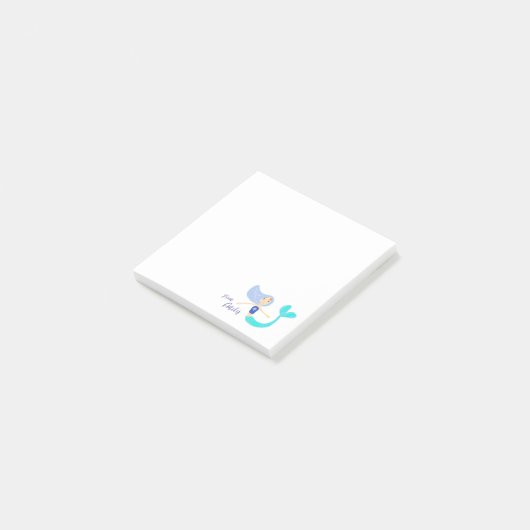 Niedlich Pastel Periwinkle Mermaid Princess Post-it Klebezettel (angewinkelt)