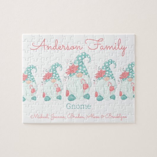 Niedlich Pastel Personalisiert Weihnachten Gnome E Puzzle (Horizontal)