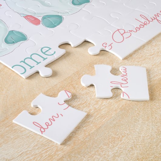 Niedlich Pastel Personalisiert Weihnachten Gnome E Puzzle (Seite)