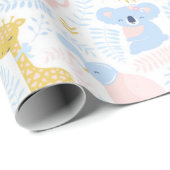 Niedlich Pastel Pink Animal Monogram Girl Baby Sho Geschenkpapier (Rolleneckpunkt)