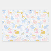 Niedlich Pastel Pink Animal Monogram Girl Baby Sho Geschenkpapier Set (Vorderseite 3)