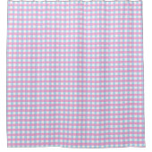 Niedlich Pastel Pink Blue Gingham Karo Duschvorhang (Vorderseite)