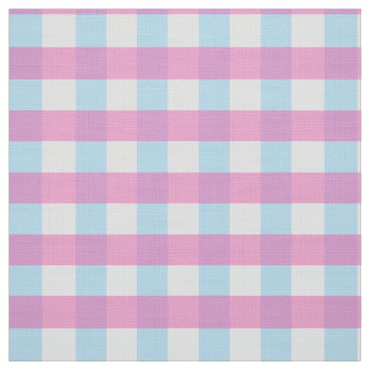 Niedlich Pastel Pink Blue Gingham Karo Stoff (Muster)